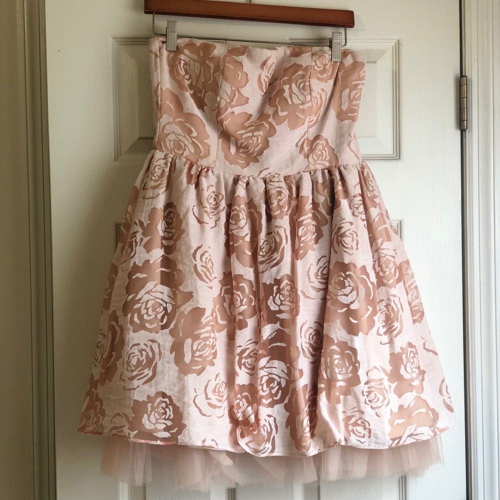 Strapless floral dress